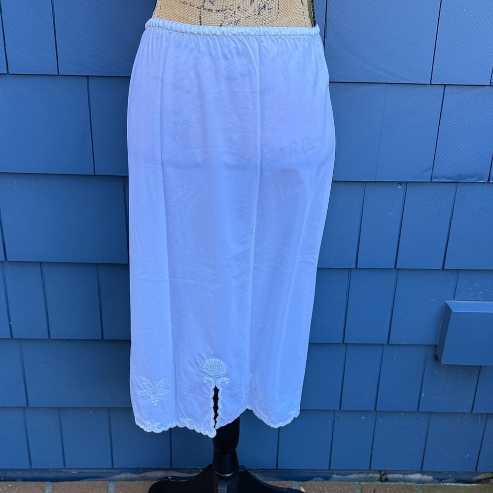 Odette Barsa Vintage White Women's Slip white hand embroidered medium nylon